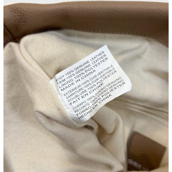 Dolce Vita Shea Large Leather Fringe Clutch Cafe Beige Soft Pebbled Leather - Picture 10 of 10